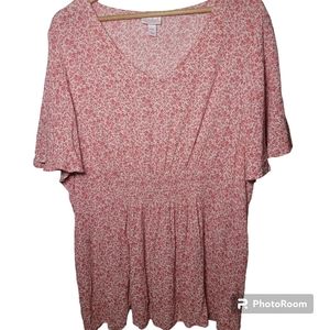 Isabel Maternity By Ingrid & Isabel Blouse Top Empire Waist Size XXL Pink Floral